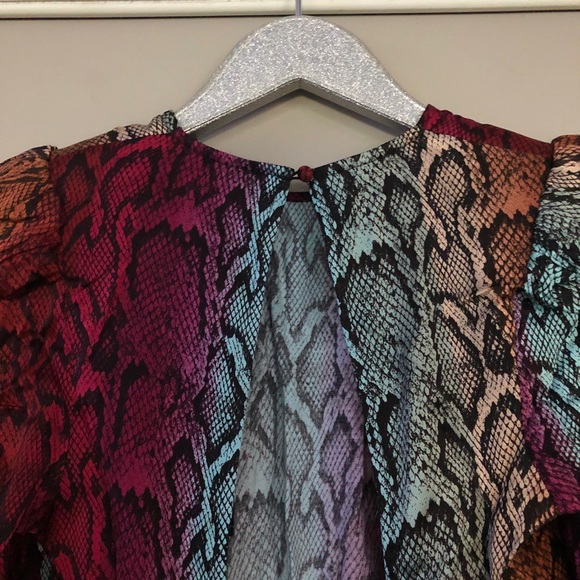 AFRM Snake Ombré Violaine Long Sleeve Dress - Picture 6 of 12